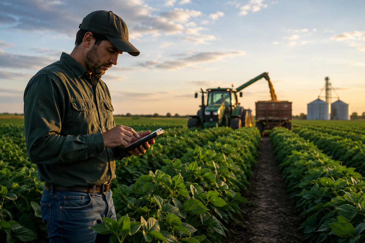Técnico de campo usando tablet robusto durante inspeção de medidor de energia