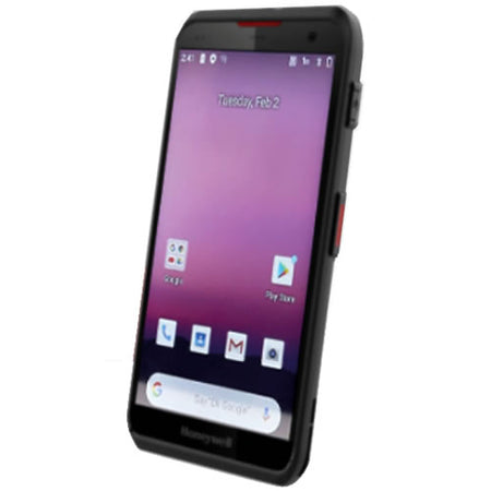 Coletor de dados Honeywell EDA52 em formato smartphone, com tela touch de 5,5 polegadas e leitor de código de barras na parte superior